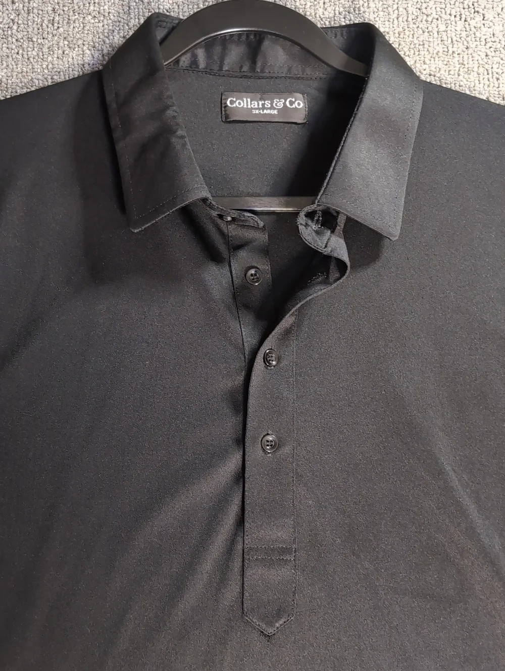 Collars & Co. The Original Dress Collar Polo Size 3XL in Black